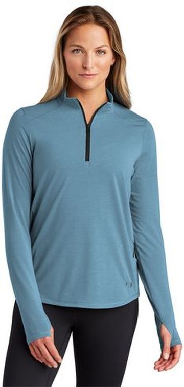 OGIO® Ladies 6.5-ounce, 84/10/6 poly/rayon/spandex Motion 1/4-Zip Pullover Jacket